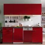Küchenzeile Cano VII Rot - Breite: 195 cm - Glaskeramik
