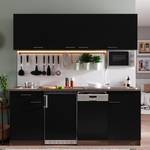 Cuisine Cano VIII Noir - Largeur : 195 cm - Vitrocéramique