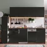 Cuisine Cano VII Gris - Largeur : 225 cm - Plaque de cuisson