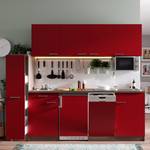 Küchenzeile Cano VIII Rot - Breite: 225 cm - Kochplatte
