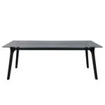 Table Hülsta now T23 Verre teinté / Hêtre massif - Noir - Largeur : 180 cm