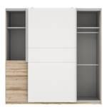 Armoire à portes coulissantes Thornton Beige - Blanc - Bois manufacturé - 200 x 201 x 61 cm