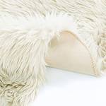 Tappeto a pelo lungo Okka I Poliestere - Bianco crema - 90 x 90 cm