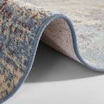 Laagpolig vloerkleed Robina gerecycled polyester / gerecycled katoen / polypropyleen - Crèmekleurig/blauw - 160 x 230 cm