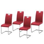 Chaise cantilever Pasala Rouge bourgogne - Lot de 4