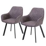 Chaises à accoudoirs Lunden (lot de 2) Gris vintage