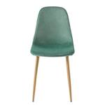 Gestoffeerde stoelen Iskmo VIII fluweel/metaal - eikenhouten look - Mintgroen - 4-delige set