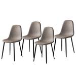 Gestoffeerde stoelen Iskmo VII kunstleer/metaal - zwart - Taupe - 4-delige set