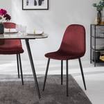 Gestoffeerde stoelen Iskmo V fluweel/metaal - zwart - Bordeauxrood - 4-delige set