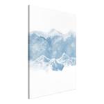 Wandbild Ice Land Holzwerkstoff & Leinen - Weiß / Blau