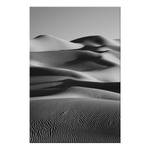 Afbeelding Desert Dunes verwerkt hout & linnen - zwart-wit