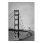 Afbeelding Bridge verwerkt hout & linnen - zwart-wit