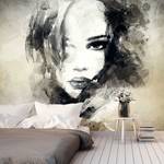 Papier peint Dream Girl Intissé - Noir / Blanc - Noir / Blanc - 400 x 280 cm