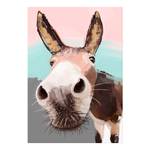 Tableau déco Curious Donkey Bois manufacturé et toile - Multicolore