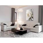Afbeelding White Dahlia verwerkt hout & linnen - wit - 60 x 90 cm