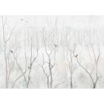 Fotobehang Winter Forest vlies - zwart/wit - 400 x 280 cm