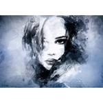 Papier peint Dream Girl Intissé - Bleu / Noir - Bleu - 350 x 245 cm