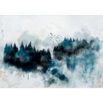 Fototapete Painted Mountains Vlies - Grau / Blau - 300 x 210 cm