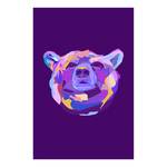 Wandbild Colourful Bear Holzwerkstoff & Leinen - Mehrfarbig