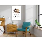 Wandbild Keep Calm and Love Holzwerkstoff & Leinen - Mehrfarbig