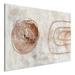 Wandbild Pastel Sun Holzwerkstoff & Leinen - Grau / Beige - 90 x 60 cm