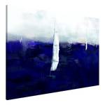 Afbeelding Maritime Memory verwerkt hout & linnen - blauw/wit - 90 x 60 cm