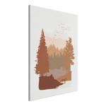 Wandbild Autumn in the Mountains Holzwerkstoff & Leinen - Mehrfarbig