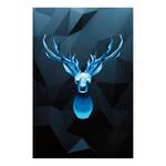 Afbeelding Ice Deer verwerkt hout & linnen - blauw