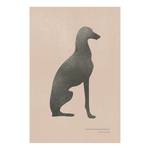 Wandbild Calm Greyhound Holzwerkstoff & Leinen - Mehrfarbig