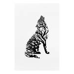 Tableau déco Wolf Trail Bois manufacturé et toile - Noir / Blanc