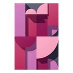 Afbeelding Abstract Home verwerkt hout & linnen - roze