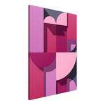 Afbeelding Abstract Home verwerkt hout & linnen - roze