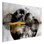 Wandbild Noble Moon Holzwerkstoff & Leinen - Mehrfarbig - 120 x 80 cm