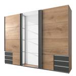 Armoire à portes coulissantes Emden2 E63638 - Anthracite / Imitation chêne parqueté - Largeur : 270 cm