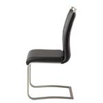 Chaise cantilever Lezuza Cuir synthétique Leja: Noir - Lot de 4