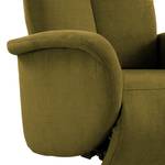 Relaxfauteuil Nesebar II Platweefsel Olea: Olijfgroen - Relaxfunctie - Zonder opstahulp - Handmatig verstelling