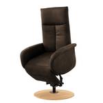 Fauteuil relax Nesebar I Microfibre Flavie: Marron foncé - Fonction relaxation - Avec aide au redressement - Réglage électrique : 2 moteurs avec batterie