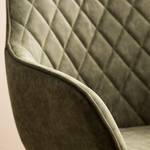 Chaise à accoudoirs Pori II Imitation cuir / Chêne massif - Vert olive - Lot de 2