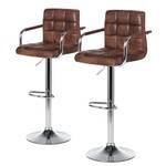 Chaise de bar Fitzgerald Marron vieilli / Chrome - Lot de 2