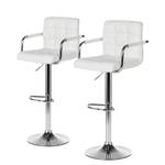 Chaise de bar Fitzgerald Blanc / Chrome - Lot de 2