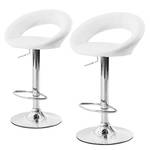 Chaise de bar Hemingway Blanc / Chrome - Lot de 2