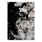 Laagpolig vloerkleed Late Shower I polyester - Zwart/zilverkleurig - 140 x 200 cm
