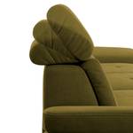 Ecksofa DeWitt Flachgewebe Olea: Olivgrün - Longchair davorstehend rechts - Ohne Schlaffunktion