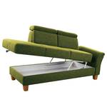 Chaise longue Eustis vlakweefsel - Platweefsel Amra: Pistache groen - Longchair vooraanzicht rechts