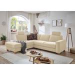 Ecksofa Ford Point Webstoff Palila: Creme - Ottomane davorstehend links - Ohne Schlaffunktion