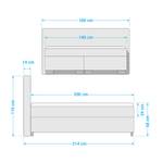 Lit boxspring Longsland Gris - 140 x 200cm