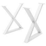 Pieds de table KAPRA Fer - Blanc - Forme en X