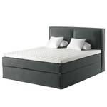 Premium Boxspringbett KINX Samt Vaia: Dunkelgrau - 180 x 200cm - H3 - 130 cm