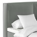 Premium Boxspringbett KINX Samt Vaia: Grau - 140 x 200cm - H3 - 130 cm