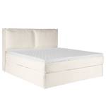 Lit boxspring Kinx Tissu structuré recyclé Gesa: Blanc - 140 x 200cm - D3 medium - 130 cm